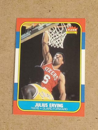 Julius Erving 76ers 1986 - 87 Fleer 31 Nm