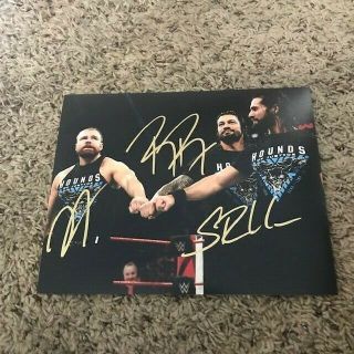 The Shield Signed Autographed 8x10 Photo Wwe Reigns Ambrose Rollins Cool Fists C