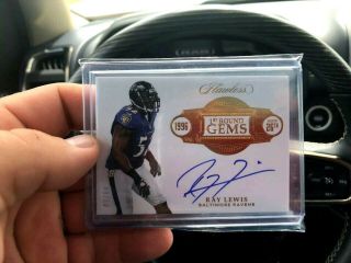 2018 Panini Flawless Ray Lewis 1st Round Gems On Card Auto 08/10 Ravens