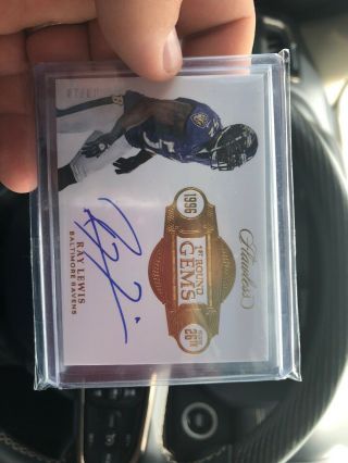 2018 PANINI FLAWLESS RAY LEWIS 1st ROUND GEMS ON CARD AUTO 08/10 RAVENS 2