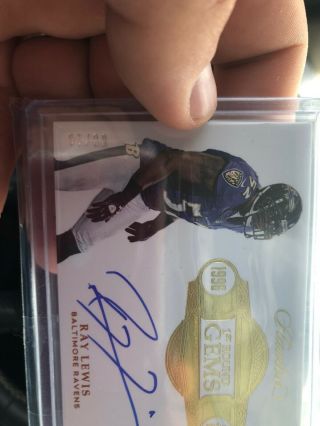 2018 PANINI FLAWLESS RAY LEWIS 1st ROUND GEMS ON CARD AUTO 08/10 RAVENS 3