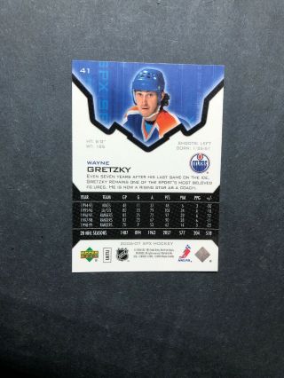 2006 - 07 UD Upper Deck Spx 41 Wayne Gretzky • Edmonton Oilers 2