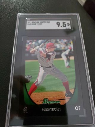 2011 Bowman Draft Rc 101 Mike Trout Angels - Rookie Card Sgc 9.  5