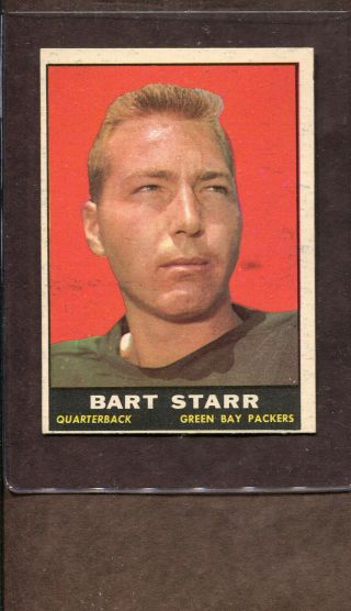 1961 Topps Football 39 Bart Starr Ex Hof Green Bay Packers
