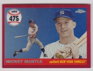 Mickey Mantle Red Refractor Card 2008 Topps Chrome 07/25
