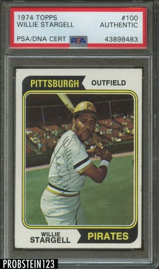 1974 Topps 100 Willie Stargell Pirates Signed Auto Hof Psa/dna Authentic