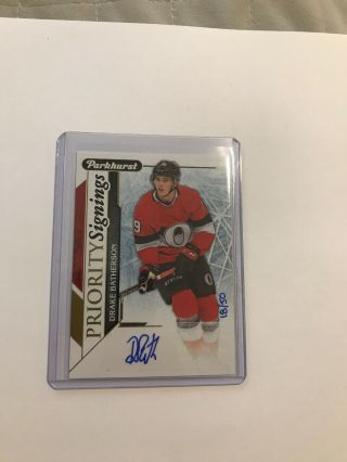2018 - 19 Upper Deck Parkhurst Priority Signings Ps - Db Drake Batherson 18/50 Auto