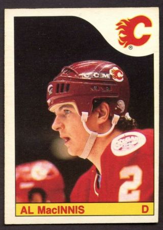 1985 - 86 Opc O Pee Chee 237 Al Macinnis Rc Rookie Calgary Flames Crease