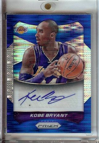 Kobe Bryant 2014 - 15 Panini Prizm Blue Autograph Auto Los Angeles Lakers 5 51/75