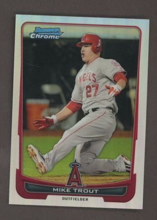 2012 Bowman Chrome Refractor Mike Trout Angels Rc Rookie