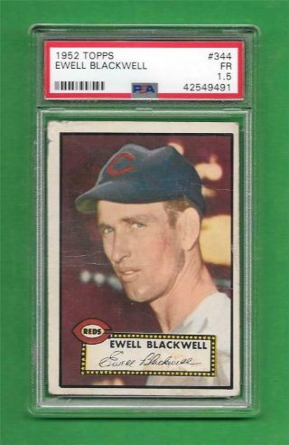 1952 Topps 344 Ewell Blackwell Psa Fair 1.  5 Cincinnati Reds Baseball Card