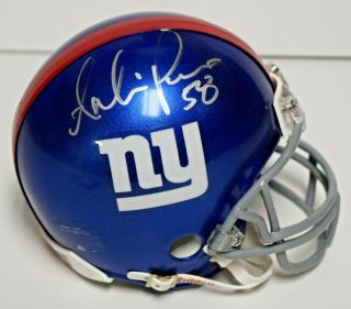 Antonio Pierce Signed York Giants Riddell Mini Helmet Bc725
