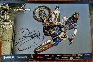 James Stewart Signed 11x17 Yamaha Poster Ama Supercross Motocross Champion
