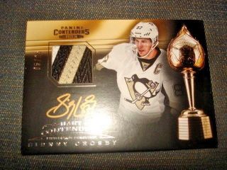 13/14 Contenders Sidney Crosby Patch Auto /25 Hart Trophy 3 Clr