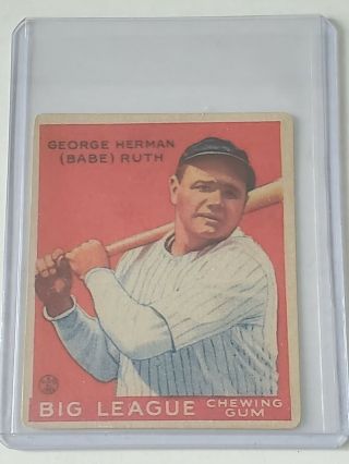 1933 Goudey 149 Babe Ruth York Yankees Baseball Card