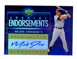 Mike Jacobs Mlb 2006 Upper Deck Special F/x Special Endorsement (marlins,  Mets)