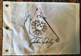 John Daly Pga Signed Grip It Rip It Official Jd Logo Pin Flag