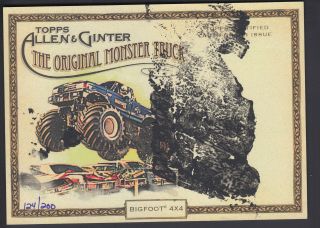 Bigfoot Monster Truck 2008 Topps Allen & Ginter Autographed Tire Print With