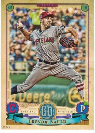 2019 Topps Gypsy Queen 4th Of July 5x7 05/49 Trevor Bauer Cleveland Indians