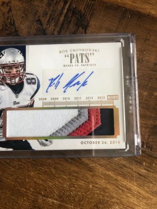 2014 National Treasures TIMELINE Rob Gronkowski 4 - Color Patch AUTO /15 3
