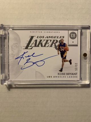 2017 - 18 Panini Encased Kobe Bryant Scripted Signatures Silver Auto /25 Lakers