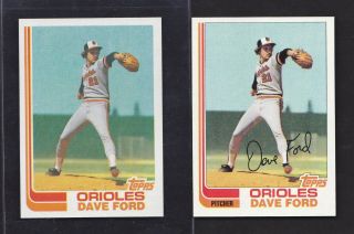1982 Topps Pure True Blackless 174 Dave Ford Orioles No Position Scarce B Sheet