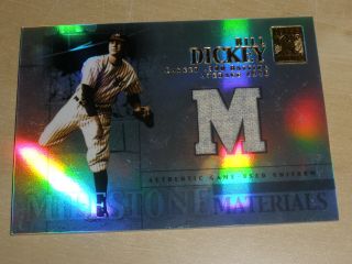 2002 Topps Tribute Milestone Materials Game Jersey Bd Bill Dickey