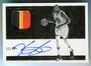 Kevin Durant 2016 - 17 Panini Noir Sick Jersey Patch On Card Auto 33/40 Warriors