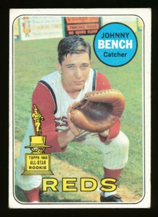 1969 Topps 95 Johnny Bench Reds Gd - Vg