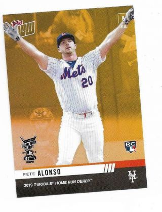 2019 Topps Now Pete Alonso Rookie Gold Bonus Home Run Derby Card York Mets
