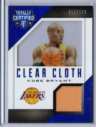 2014 - 15 Totally Certified Kobe Bryant 21 Clear Cloth Game - Worn Jersey /199