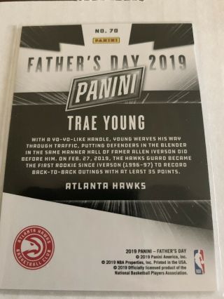 2019 Panini Fathers Day Trae Young Cracked Ice Rookie 15/25 SSP WOW 2