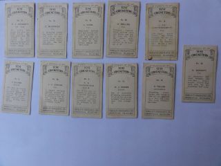 11 EARLY HOADLEY ' S CHOCOLATE TRADING CARDS AUSTRALIAN CRICKET L NAGEL S McCABE 5