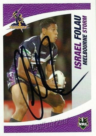 ✺signed✺ 2008 Melbourne Storm Nrl Card Israel Folau Centenary Daily Telegraph