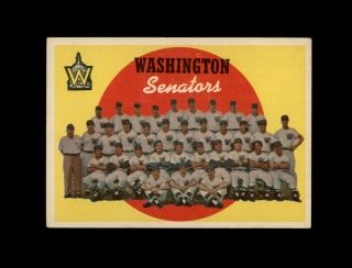1959 Topps Baseball 397 Washington Senators Team Exmt