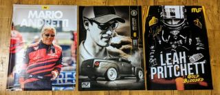 Signed Autographed Posters - Mario Andretti,  Joey Logano,  And Leah Pritchett
