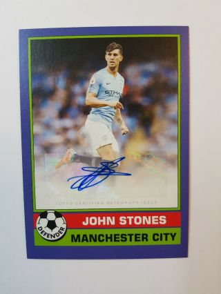 John Stones Autograph Card,  Topps On Demand Inspired By 77 Trading Card Man City
