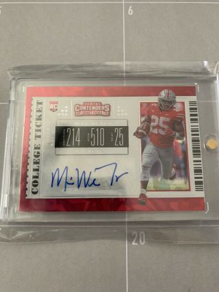 2019 Contenders Mike Weber Cracked Ice Auto D/23 Osu Buckeyes Dallas Cowboys