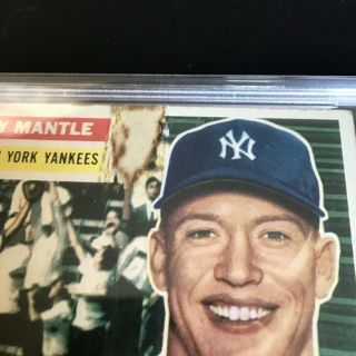 1956 Topps Mickey Mantle York Yankees 135 PSA 1 White Back 3