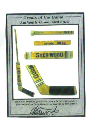KEN DRYDEN MONTREAL CANADIENS GAME STICK AND FORUM SEAT 8 X 10 3