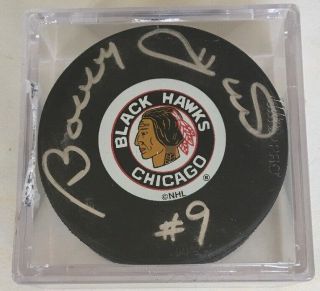 2001 Fleer Legacy Puck Bobby Hull Chicago Blackhawks Hof Auto Autograph /250
