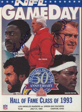 1993 Nfl Hof Gameday Program - Signed By Chuck Noll,  Larry Little - Autographs