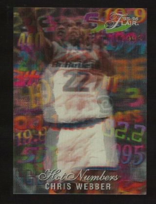 1995 - 96 Fleer Flair Hot Numbers 15 Chris Webber Basketball Card 1:36