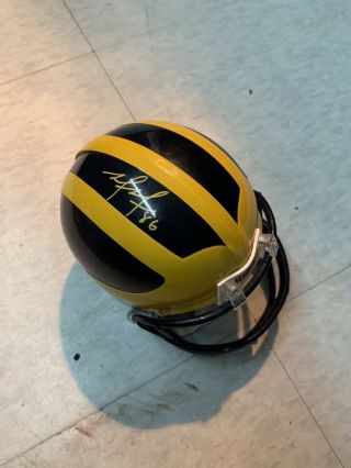 Mario Manningham Signed Michigan Wolverines Mini Helmet Autographed