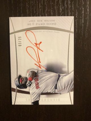 2017 Topps Diamond Icons David Ortiz Red Ink On Card Autograph.