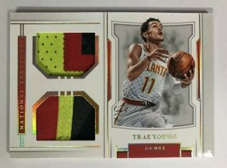2018 - 19 National Treasures Rookie Dual Material Prime Card : Trae Young 06/25