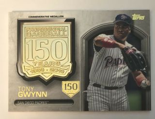 Tony Gwynn 2019 Topps Series 2 150th Anniversary Medallion Stamp 011/150 Padres