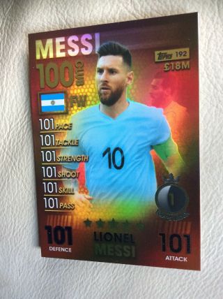2019 Topps Match Attax 101 - Lionel Messi - 100 Club Card