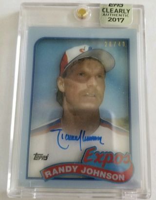 2017 Topps Clearly Authentic Randy Johnson Auto Rc 28/40