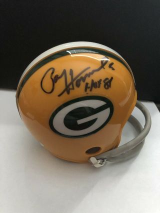 Paul Hornung Signed Green Bay Packers Mini Helmet,  Psa Dna Hof